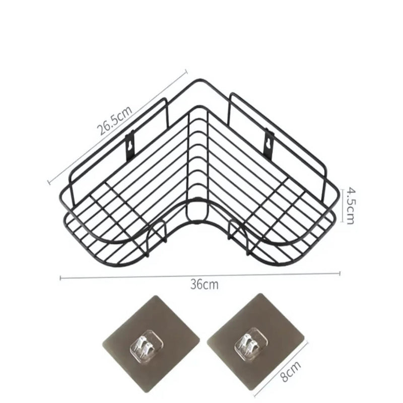 Kit com 2 Prateleiras Adesivas Multiuso - Ideal para Banheiro, Cozinha e Lavanderia