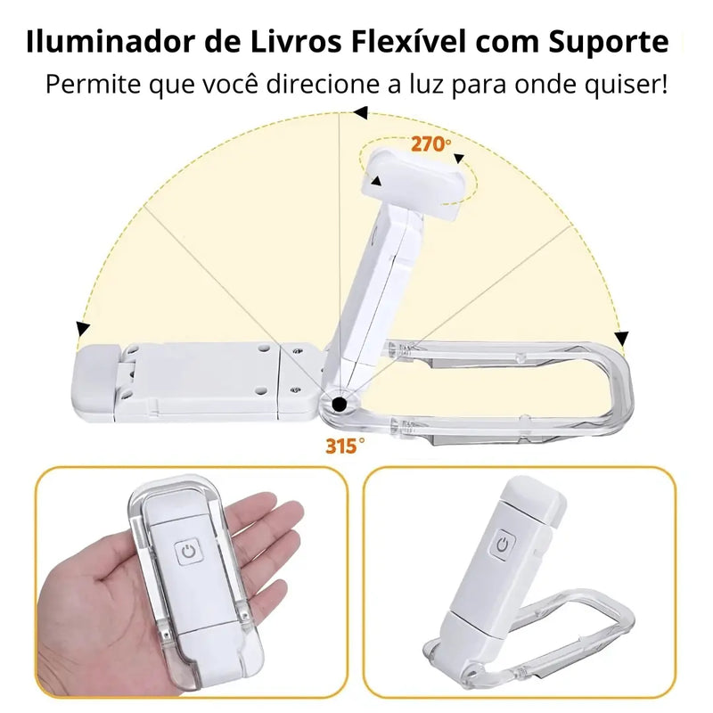 LumiClip - Luminária Portátil para Leitura Recarregável