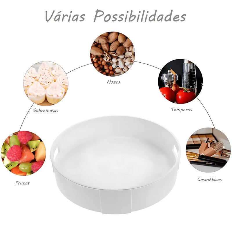 Organizador Multiuso 360º - Ideal para Temperos, Cosméticos, Geladeira, Banheiro, etc.