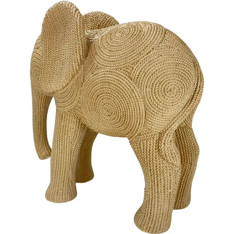 Elefante Decorativo em Estilo Rattan - Imitação de Sisal