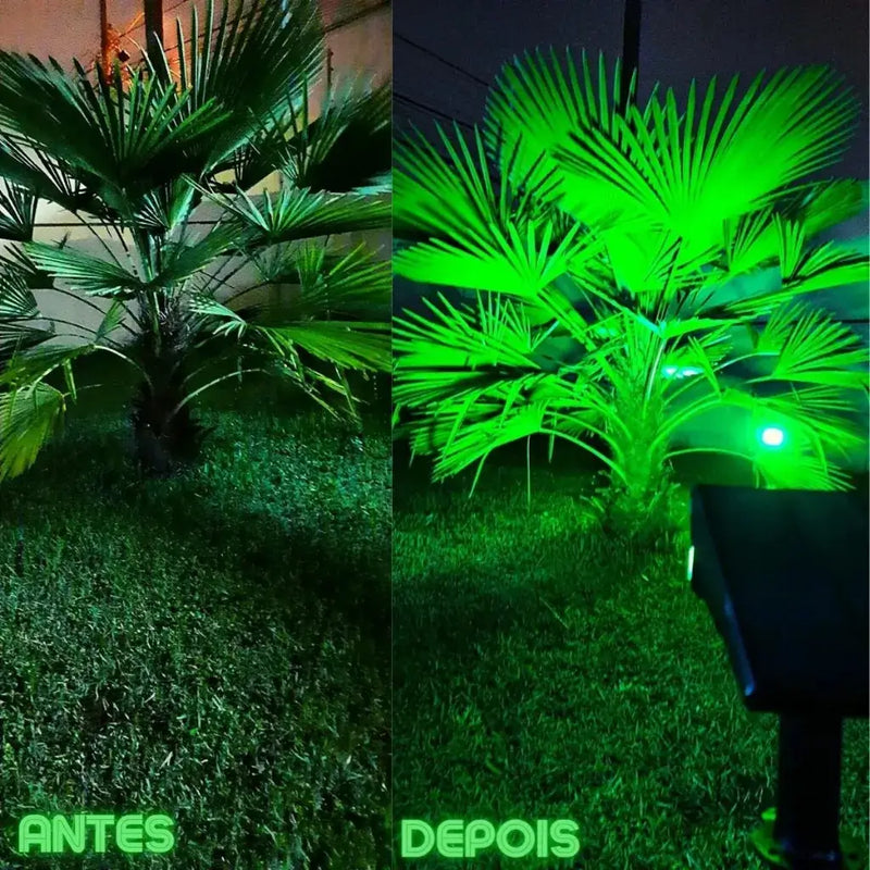 Refletor Solar Automático de Jardim com 6 LEDs de Alta Potência Verde