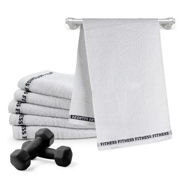 Kit de Toalhas Fitness Premium 6 Peças - Cor Branco