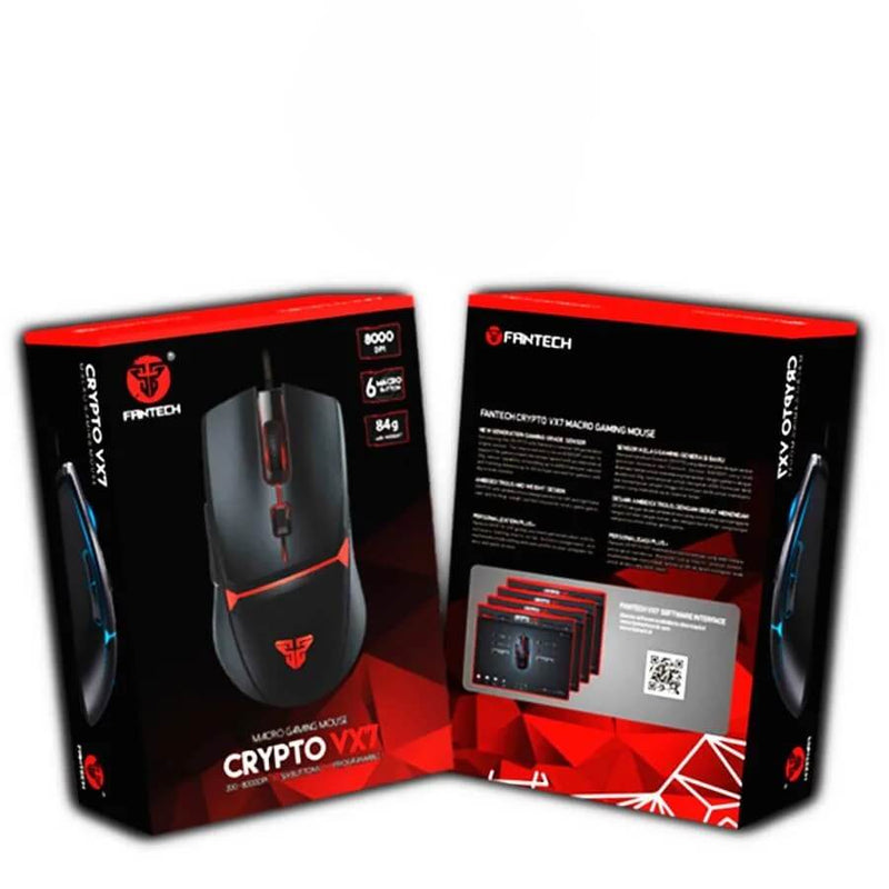 Fantech Crypto VX7: Mouse Gamer Espacial Macro RGB 8000DPI com 6 Botões