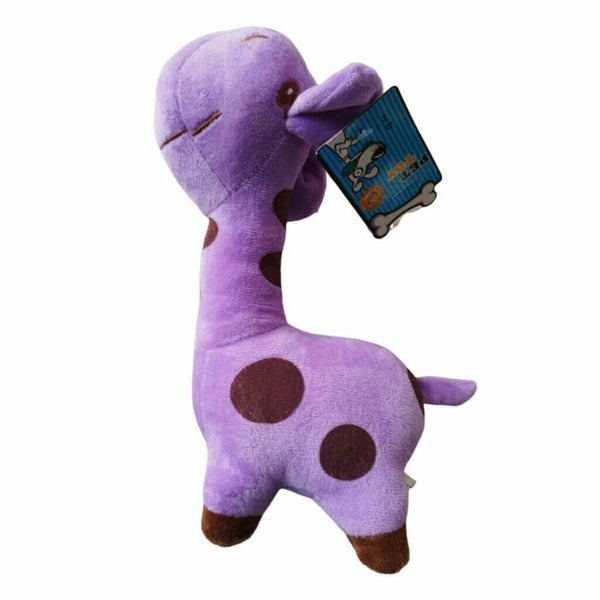 Girafa Divertida - Brinquedo Mordedor de Pelúcia com Apito para Pets - Cor Roxo