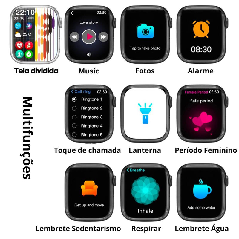 Smartwatch Série 10 Pro – Chat GPT Integrado e Pulseira Extra