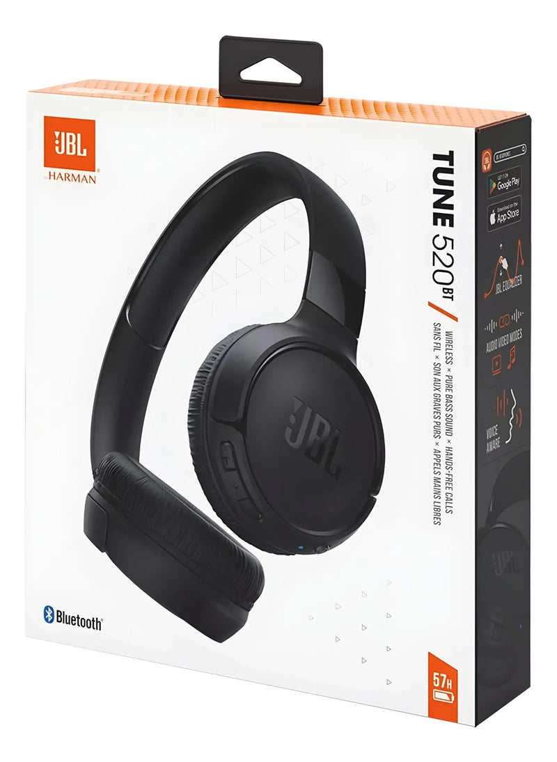 Fone de Ouvido Headphone Com Microfone JBL Tune 520BT - Preto